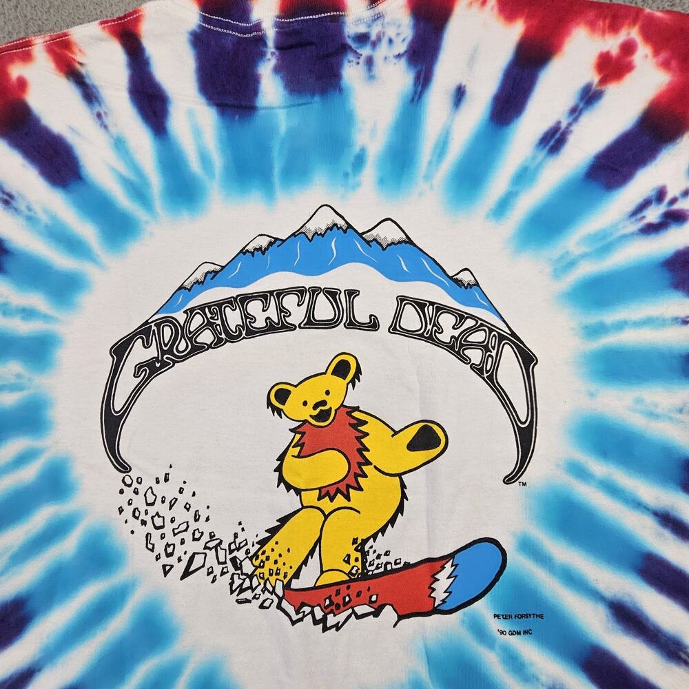 Vintage Grateful Dead Shirt‎ Mens XL Tie Dye Steal Your Face Snowboard Bears 90s - Picture 4 of 9